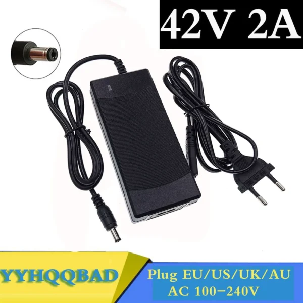 36V 2A Cargador de batería output 42V 2A input 100-240 VAC Lithium Li-ion Li-poly Charger For 10Series 36V Battery