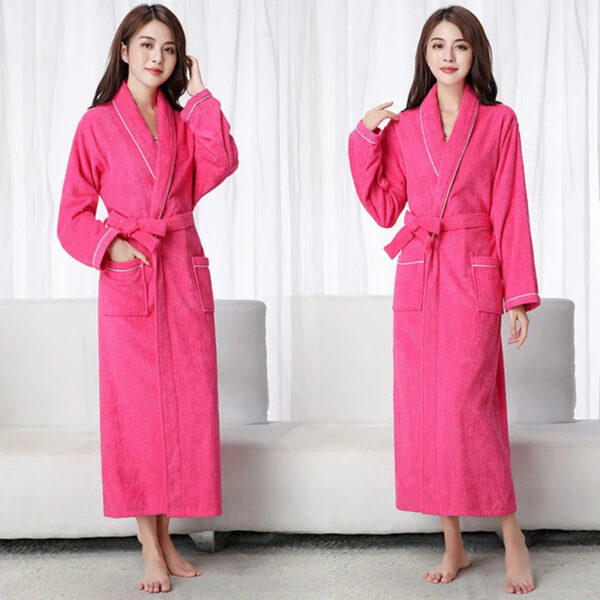 100% Cotton Toweling Terry Extra long Robe Lovers Soft Bath Robe Men And Women Nightrobe Sleepwear Male Casual Home Bath