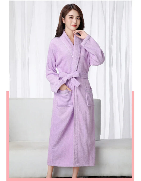 100% Cotton Toweling Terry Extra long Robe Lovers Soft Bath Robe Men And Women Nightrobe Sleepwear Male Casual Home Bath