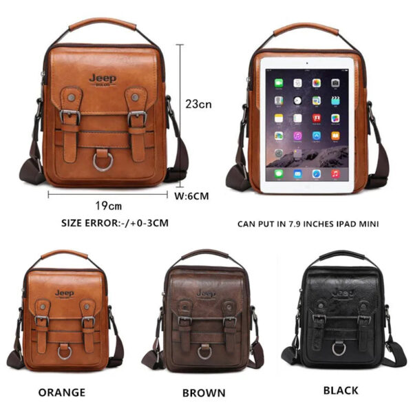 JEEP BULUO Multi-function Business Handbags Men New Man's Shoulder Bag Large Capacity Leather Messenger Bag Crossbody Bi