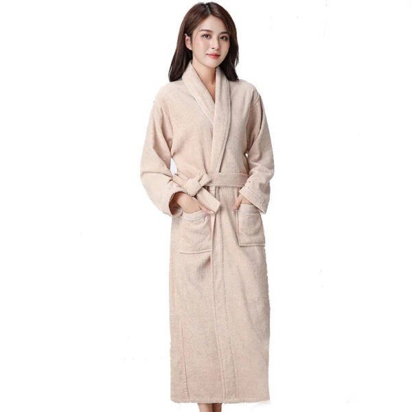 100% Cotton Toweling Terry Extra long Robe Lovers Soft Bath Robe Men And Women Nightrobe Sleepwear Male Casual Home Bath