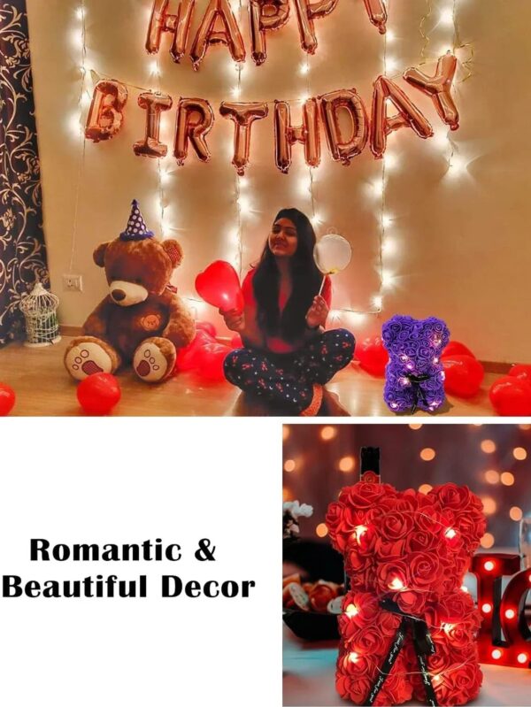 Girlfriend Birthday Gifts Women Rose Teddy Bear Artificial Flower Anniversary Valentines Day Birthday Gift Mothers Day M