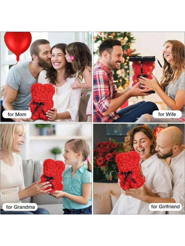 Girlfriend Birthday Gifts Women Rose Teddy Bear Artificial Flower Anniversary Valentines Day Birthday Gift Mothers Day M