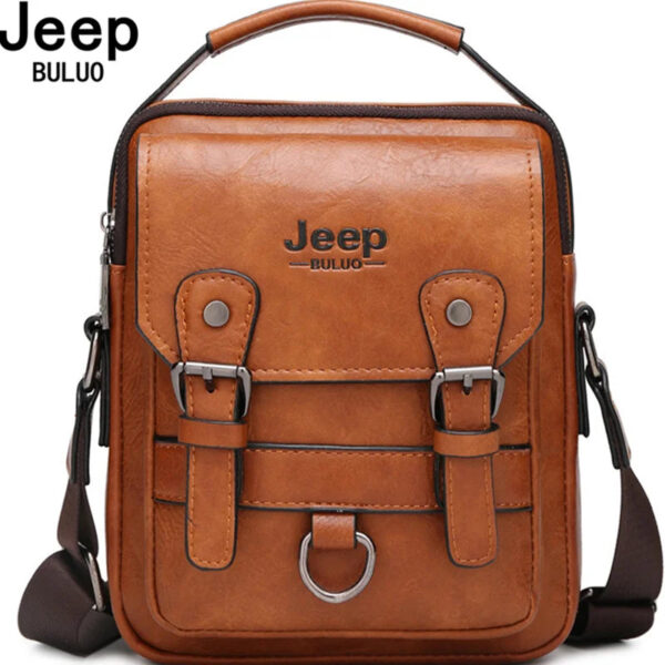 JEEP BULUO Multi-function Business Handbags Men New Man's Shoulder Bag Large Capacity Leather Messenger Bag Crossbody Bi